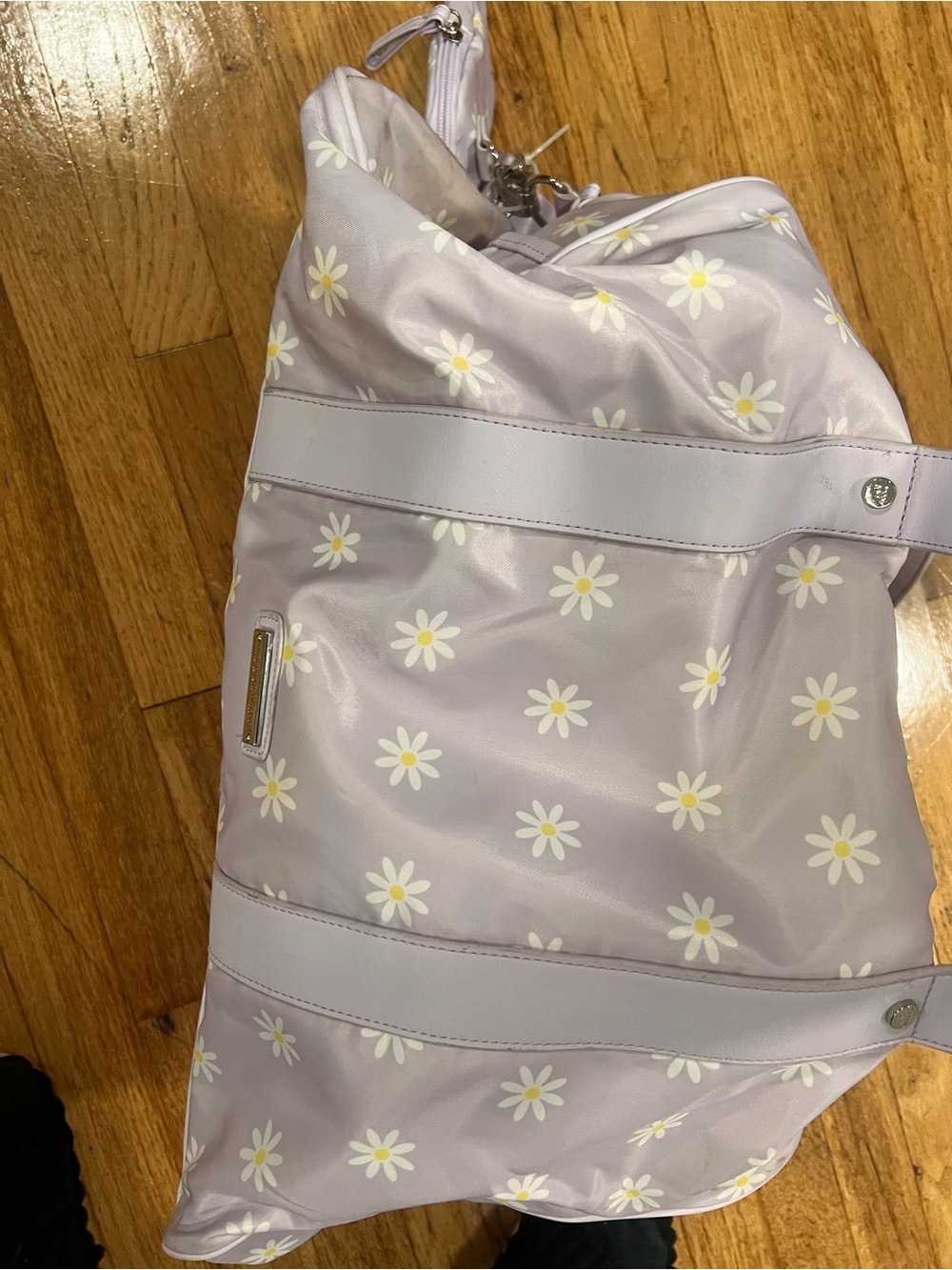 Lavender Daisy Pattern Shoulder Bag - Women's Floral Tote